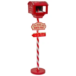 JJA Boîte aux lettres (H120 cm) Lutin et flocons de neige Rouge Best