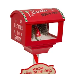 JJA Boîte aux lettres (H120 cm) Lutin et flocons de neige Rouge Best