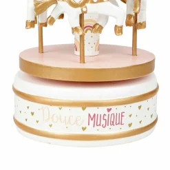 OSTARIA Boîte à musique enfant bois (H20 cm) Caroussel Rose Online