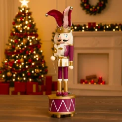 KAEMINGK Boîte à musique (H30 cm) Casse-noisette Arlequin Lie de vin Bordeaux Outlet