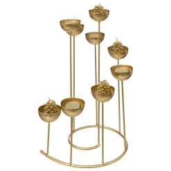 FEERIC LIGHTS Bougeoir en métal 9 bougies (H35 cm) Spirale Dé Or Discount