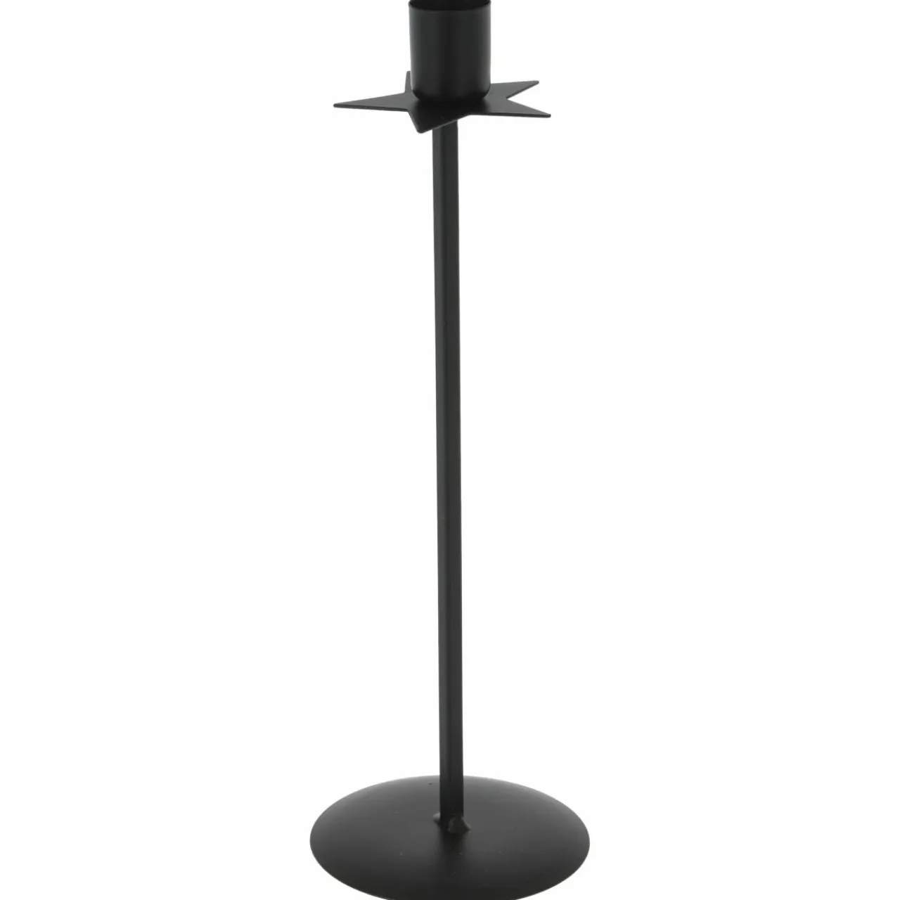 KOOPMAN Bougeoir en métal (H28 cm) Star Noir