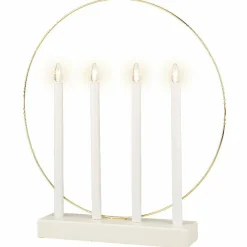 KAEMINGK Bougeoir lumineux à piles 4 LED (H40 cm) Cercle Blanc chaud Clearance