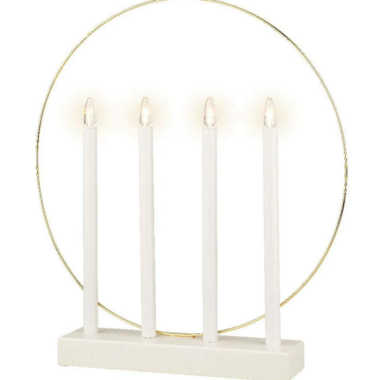 KAEMINGK Bougeoir lumineux à piles 4 LED (H40 cm) Cercle Blanc chaud Clearance