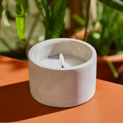 #N/A Bougie de table à piles LED (H8 cm) Galice Gris Best