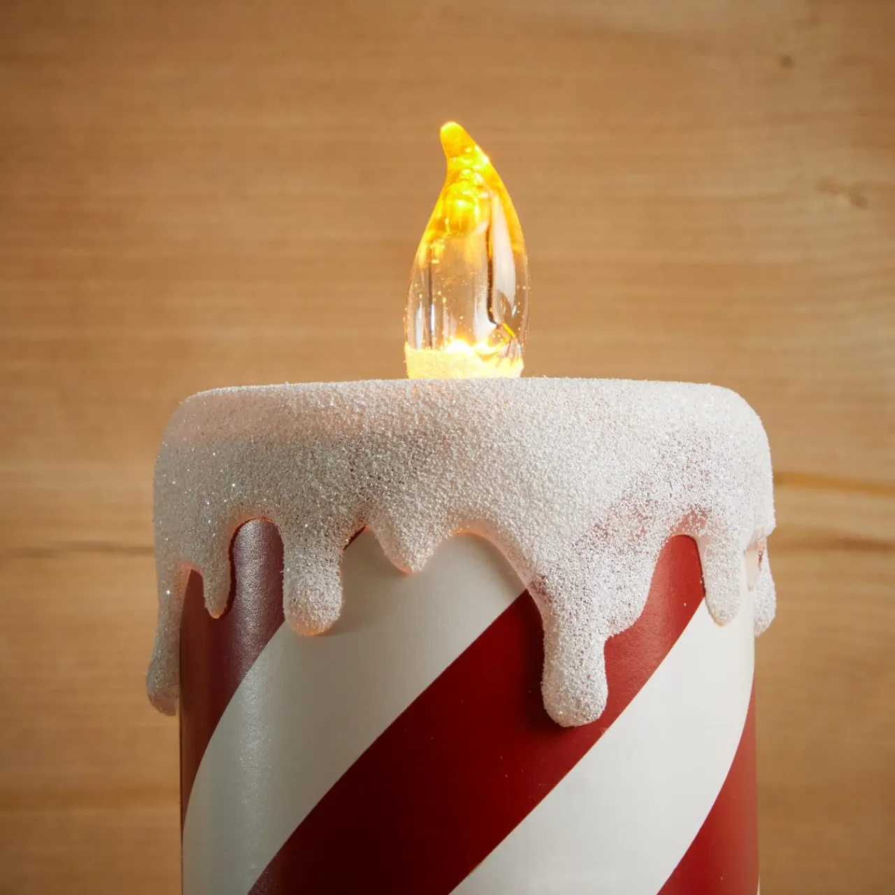 KOOPMAN Bougie lumineuse déco LED (H30 cm) Candy Candle et blanc Rouge Sale