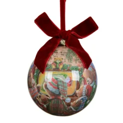 KAEMINGK Boule de Noël (D100 mm) Petits oursons Bordeaux Hot