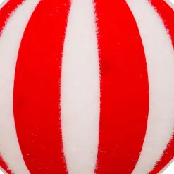 JJA Boule de Noël (D100 mm) Rayures et Blanc Rouge