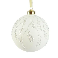 KAEMINGK Boule de Noël en verre (D120 mm) Tombée de neige Blanc Clearance