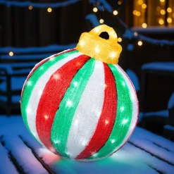 KAEMINGK Boule de Noël géante lumineuse 80 LED (H39 cm) Circus et blanc froid Multicolore