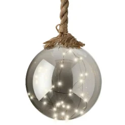 KAEMINGK Boule lumineuse à piles 40 LED (D20 cm) Glacée et blanc chaud Gris New