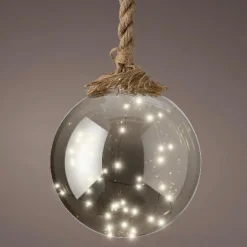 KAEMINGK Boule lumineuse à piles 40 LED (D20 cm) Glacée et blanc chaud Gris New