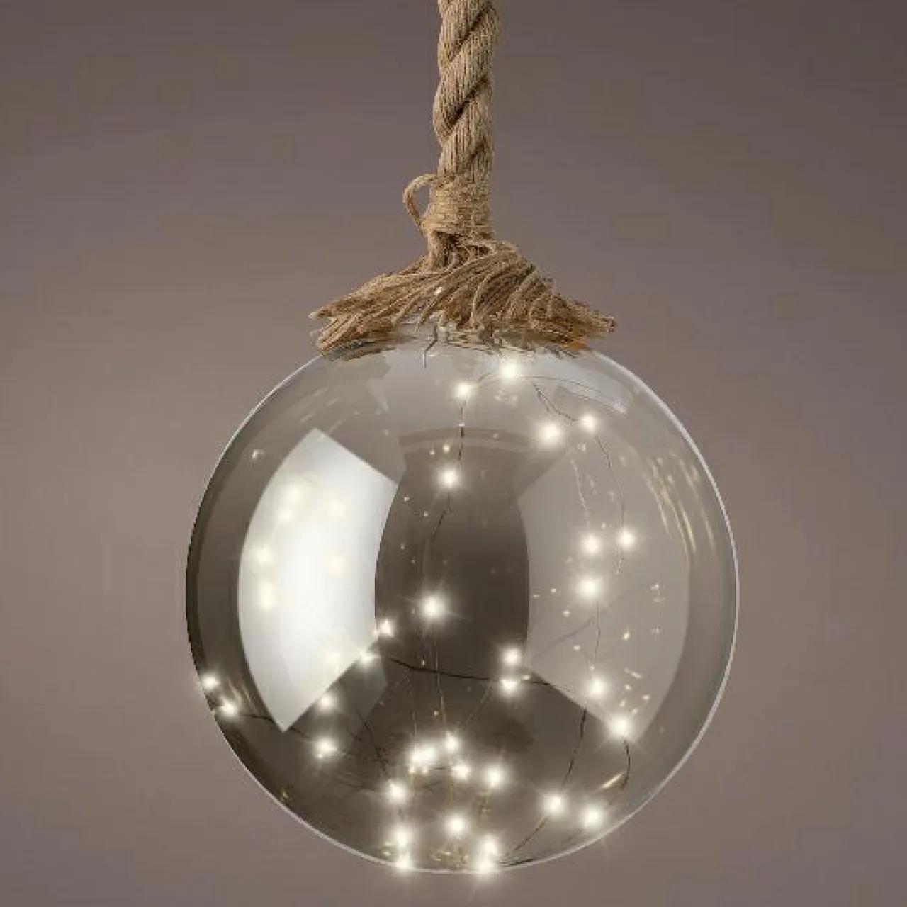 KAEMINGK Boule lumineuse à piles 40 LED (D20 cm) Glacée et blanc chaud Gris New