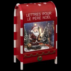 Feeric Lights & Christmas Boule à neige lumineuse 12 LED (H40 cm) Boîte aux lettres du Père Noël Discount