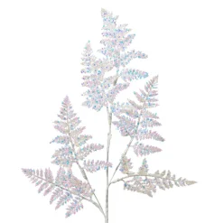 KAEMINGK Branche de feuille (H69 cm) Fougère Royale Irisée Blanc irisé New