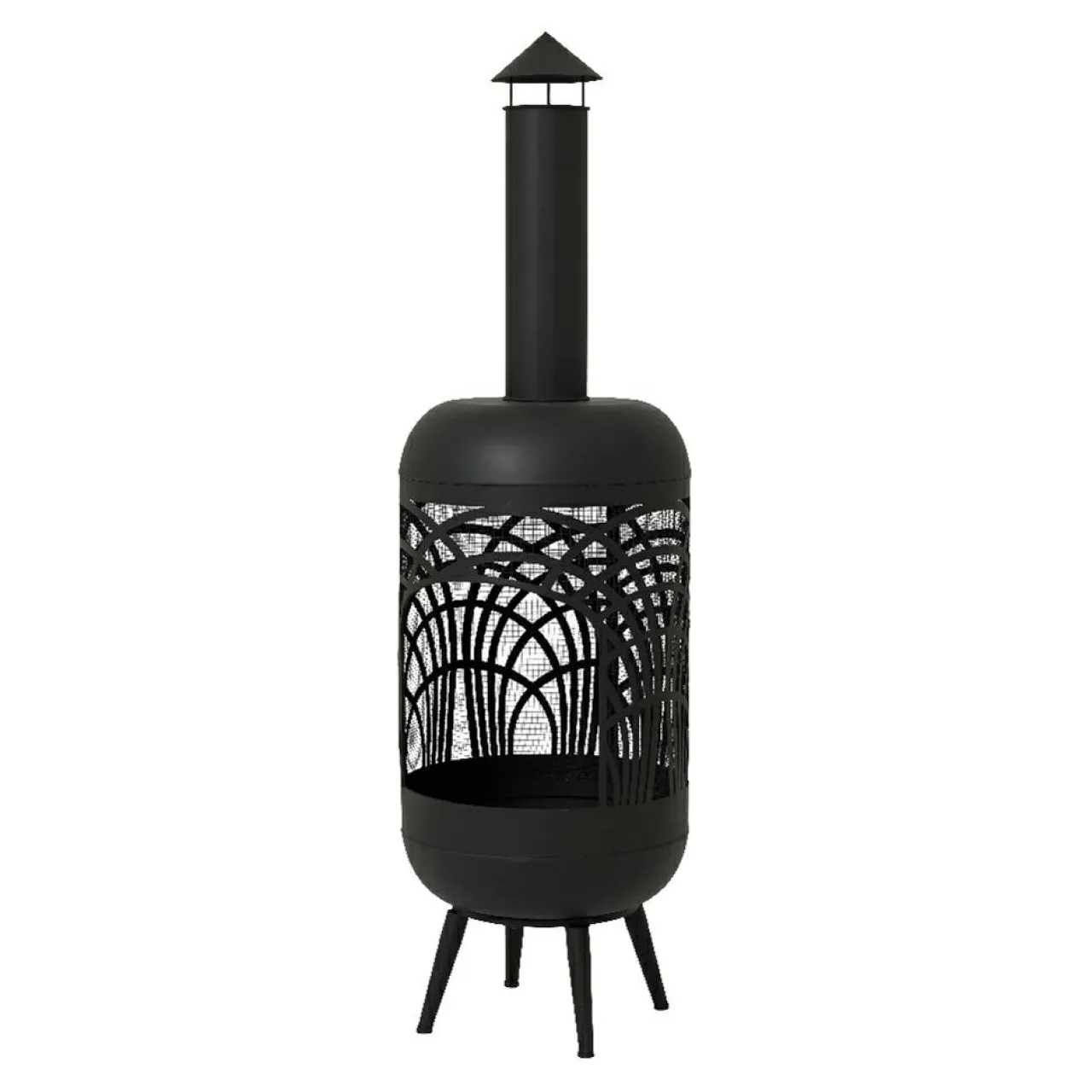 #N/A Braséro cheminée d'extérieur (D40 x H139 cm) Caldera Noir Discount