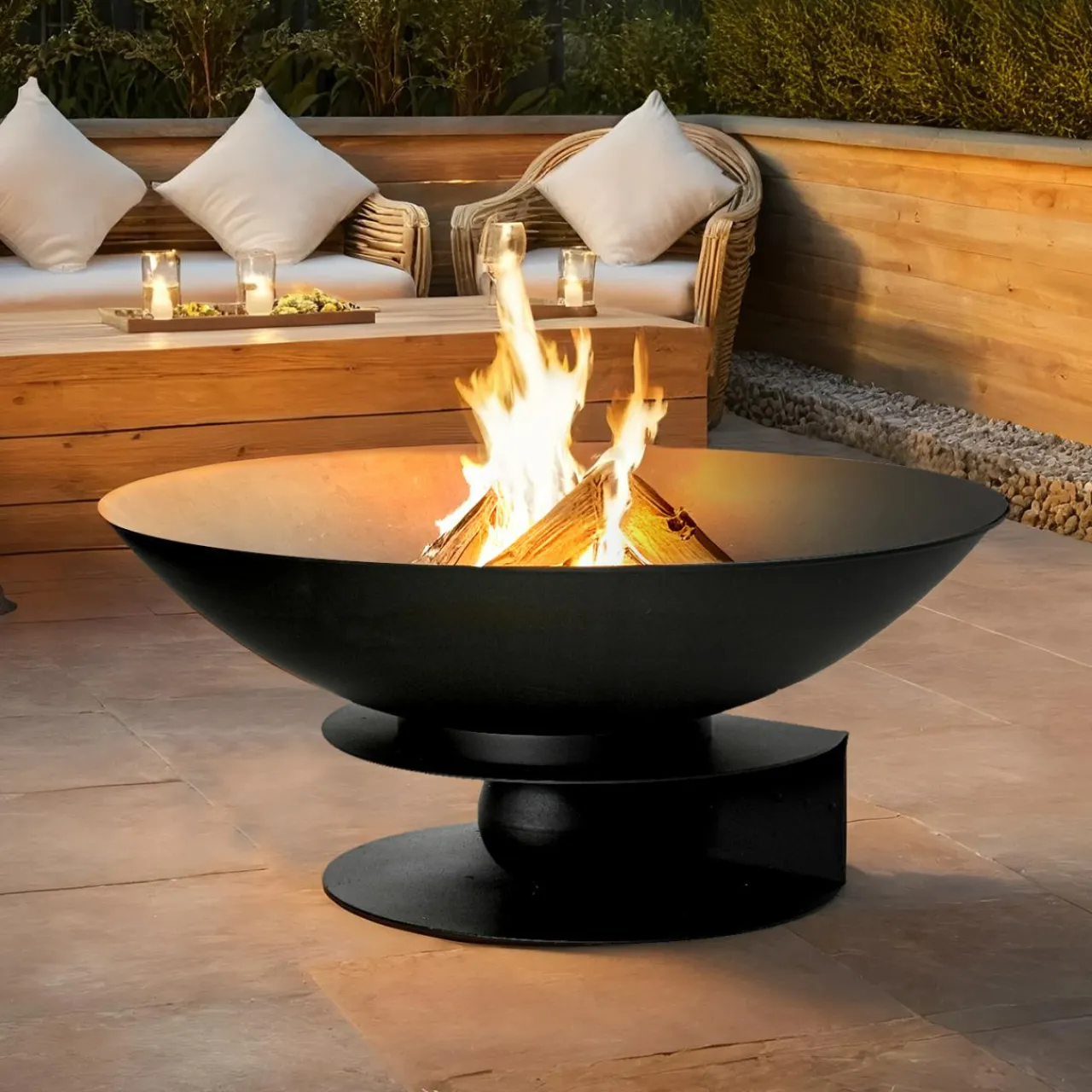 #N/A Braséro d'extérieur (D60 x H50 cm) Flambo Noir Hot