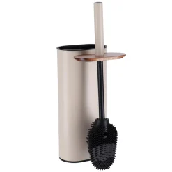 TENDANCE Brosse WC couvercle acacia Season Color Beige Hot