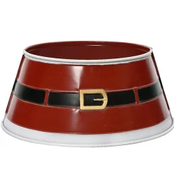 KAEMINGK Cache pied de sapin en métal (D57 cm) Ceinture du Père Noël Rouge Outlet