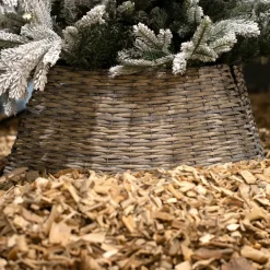 EMINZA Cache pied de sapin en osier (D70 cm) Saule tressé vieilli Gris Sale