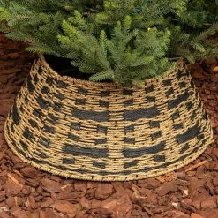 KAEMINGK Cache pied de sapin tressé (D70 cm) Classic Noir et Naturel Best