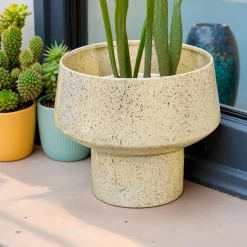 #N/A Cache-pot en métal (H20 cm) Terrazzo Beige Hot