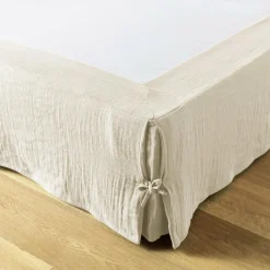 EMINZA Cache-sommier Gaze de coton (140 x 190 cm) Gaïa pampa Beige Best