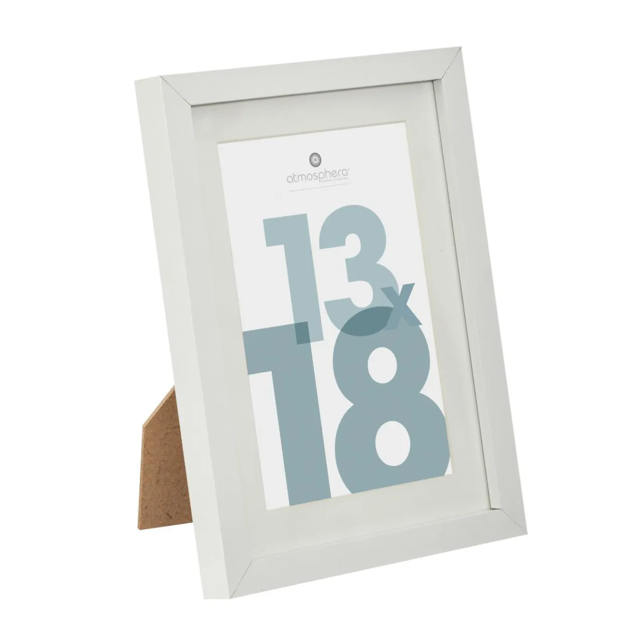 Atmosphera, cru017dateur d'intu017drieur Cadre bois à poser (13 x 18 cm) Manu Blanc Hot