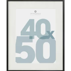 Atmosphera, cru017dateur d'intu017drieur Cadre photo bois mural (40 x 50 cm) Manu Noir Outlet