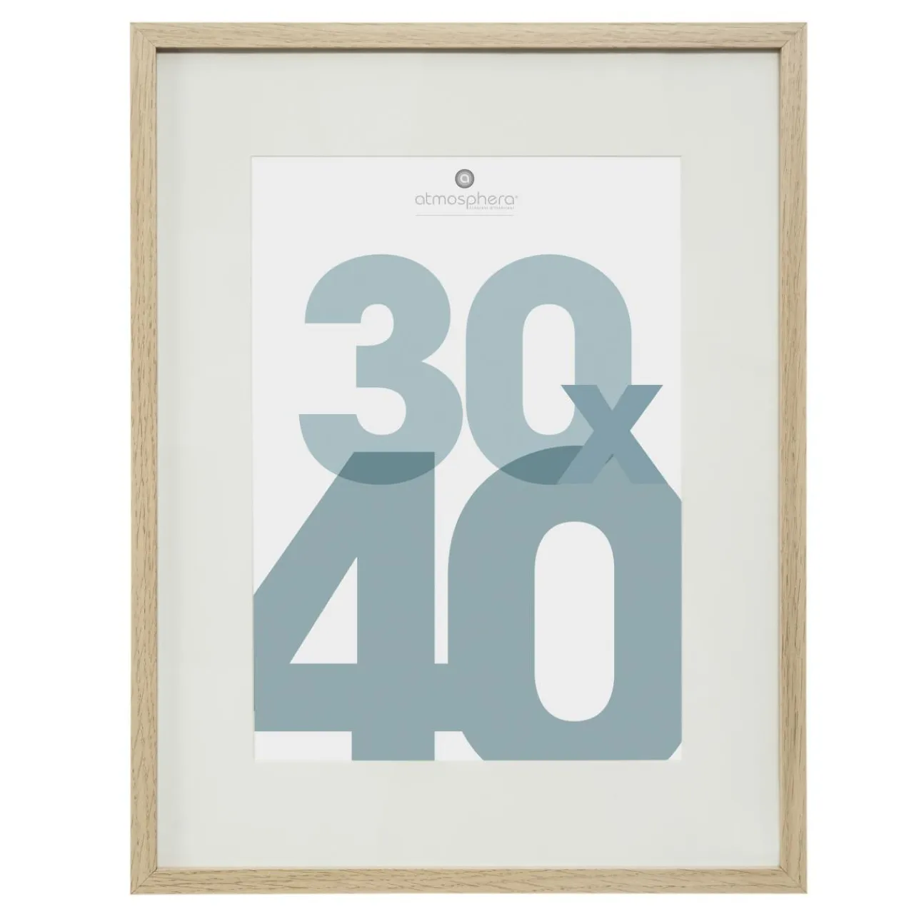 Atmosphera, cru017dateur d'intu017drieur Cadre photo bois mural (30 x 40 cm) Manu Naturel