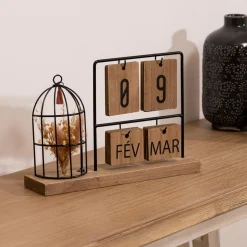 ATMOSPHERA Calendrier déco à poser en et métal Bois