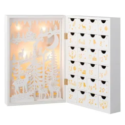KAEMINGK Calendrier de l'Avent lumineux à remplir Paysage de Noël Nordique Blanc