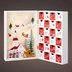 KAEMINGK Calendrier de l'Avent lumineux à remplir Paysage de Noël Enchanté Multicolore New