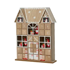 KAEMINGK Calendrier de l'Avent à remplir (H37 cm) Maison du Papa Noël Naturel Clearance