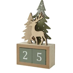 KAEMINGK Calendrier de Noël cubes en bois (H18 cm) Cerf Naturel Outlet