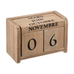 ATMOSPHERA Calendrier perpetuel en (H7,5 cm) Colonial Bois New