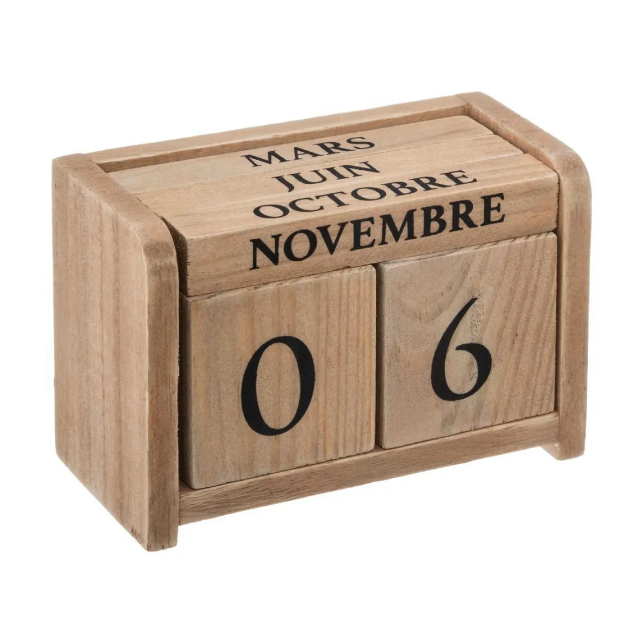 ATMOSPHERA Calendrier perpetuel en (H7,5 cm) Colonial Bois New