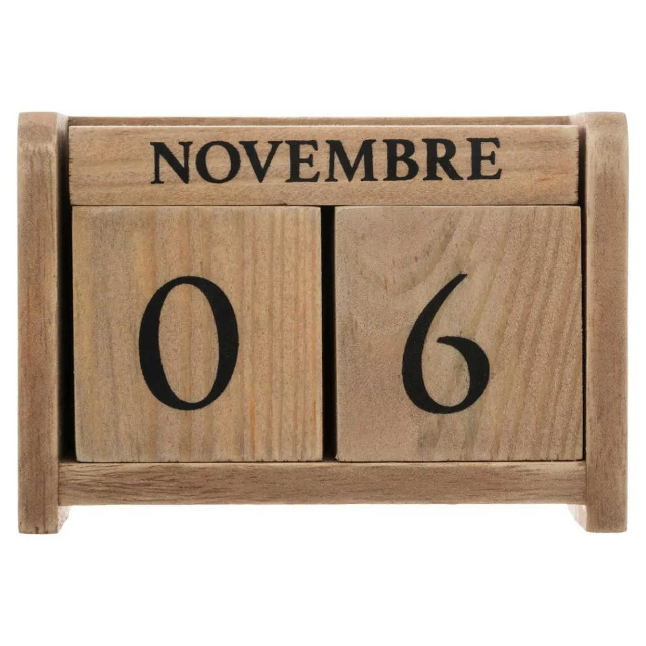 ATMOSPHERA Calendrier perpetuel en (H7,5 cm) Colonial Bois New