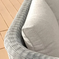 MOBELLIA Canapé de jardin en résine tressée 2 places Calvi Gris et taupe Tressé Gris - Taupe Outlet