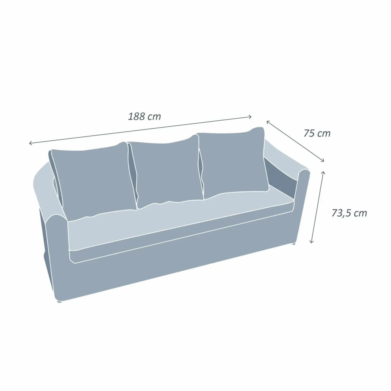 MOBELLIA Canapé de jardin en résine tressée 3 places Calvi Gris clair Tressé Gris - Gris clair Discount