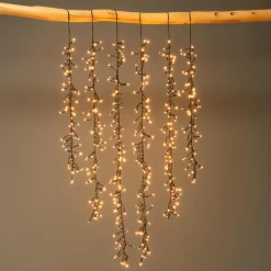 KAEMINGK Cascade lumineuse 2 m 480 LED câble noir Effet scintillant Blanc chaud doré Blanc chaud doré - câble noir Discount