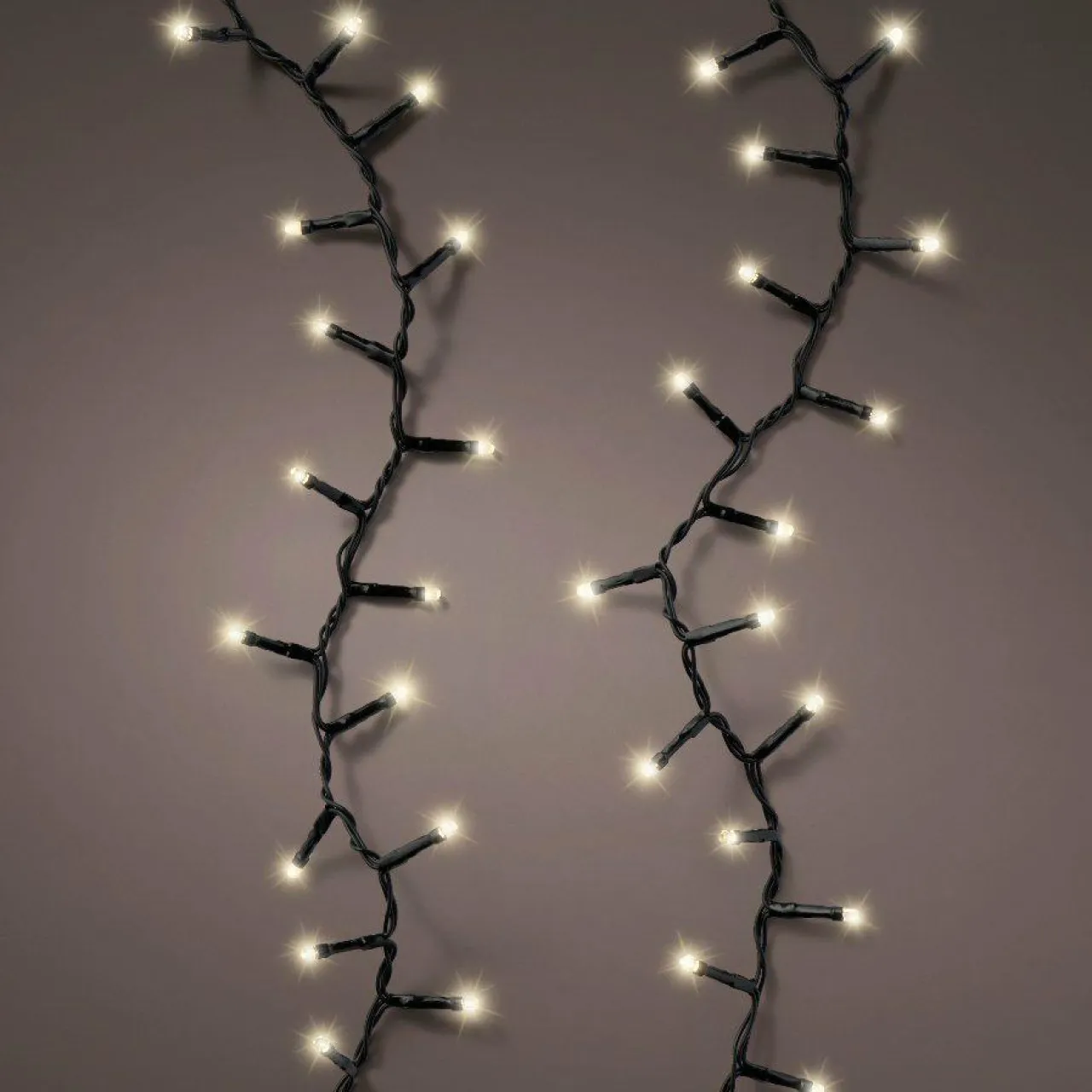 KAEMINGK Cascade lumineuse à piles 2 m 512 LED câble noir Durawise Blanc chaud Best