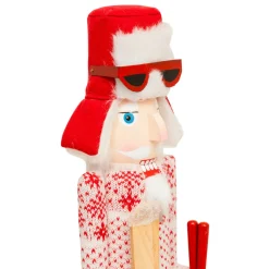 JJA Casse-noisette en bois (H60 cm) Henri en ski et blanc Rouge Discount