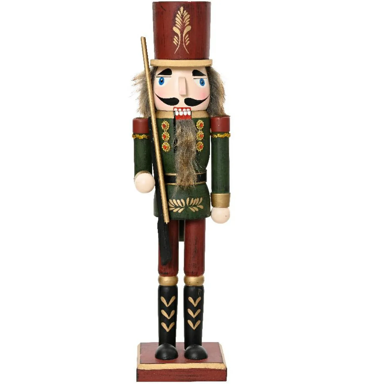 KAEMINGK Casse-noisette en bois (H38 cm) Timothé la royauté Vert et Bordeaux Best