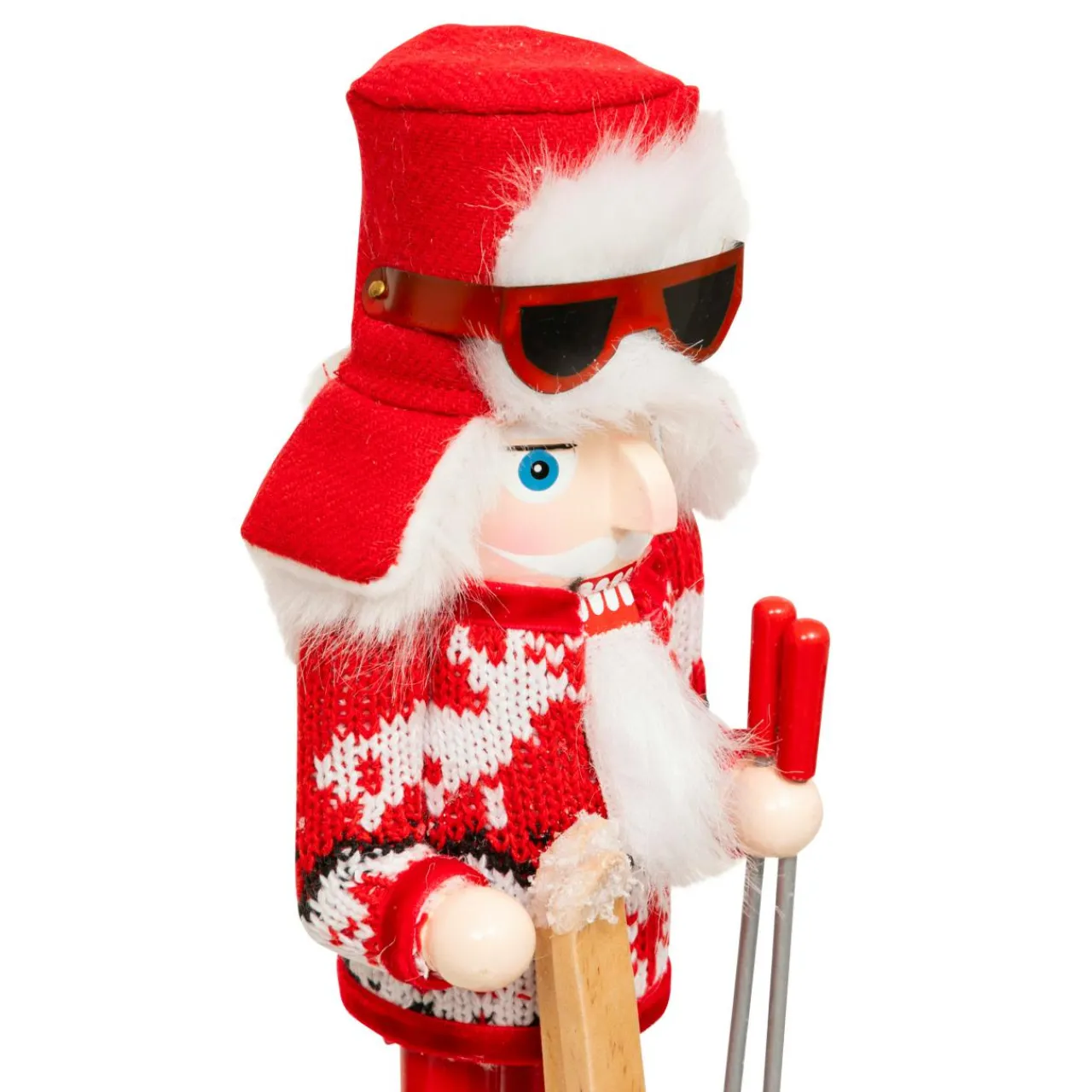 JJA Casse-noisette en bois (H25 cm) Tomi en ski et blanc Rouge Sale