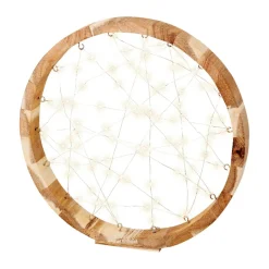 KAEMINGK Cercle lumineux à piles 97 LED (D32 cm) Astre en Blanc chaud Bois Hot