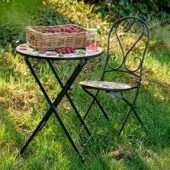 EMINZA Chaise bistrot pliable en faïence Munich Rouge New
