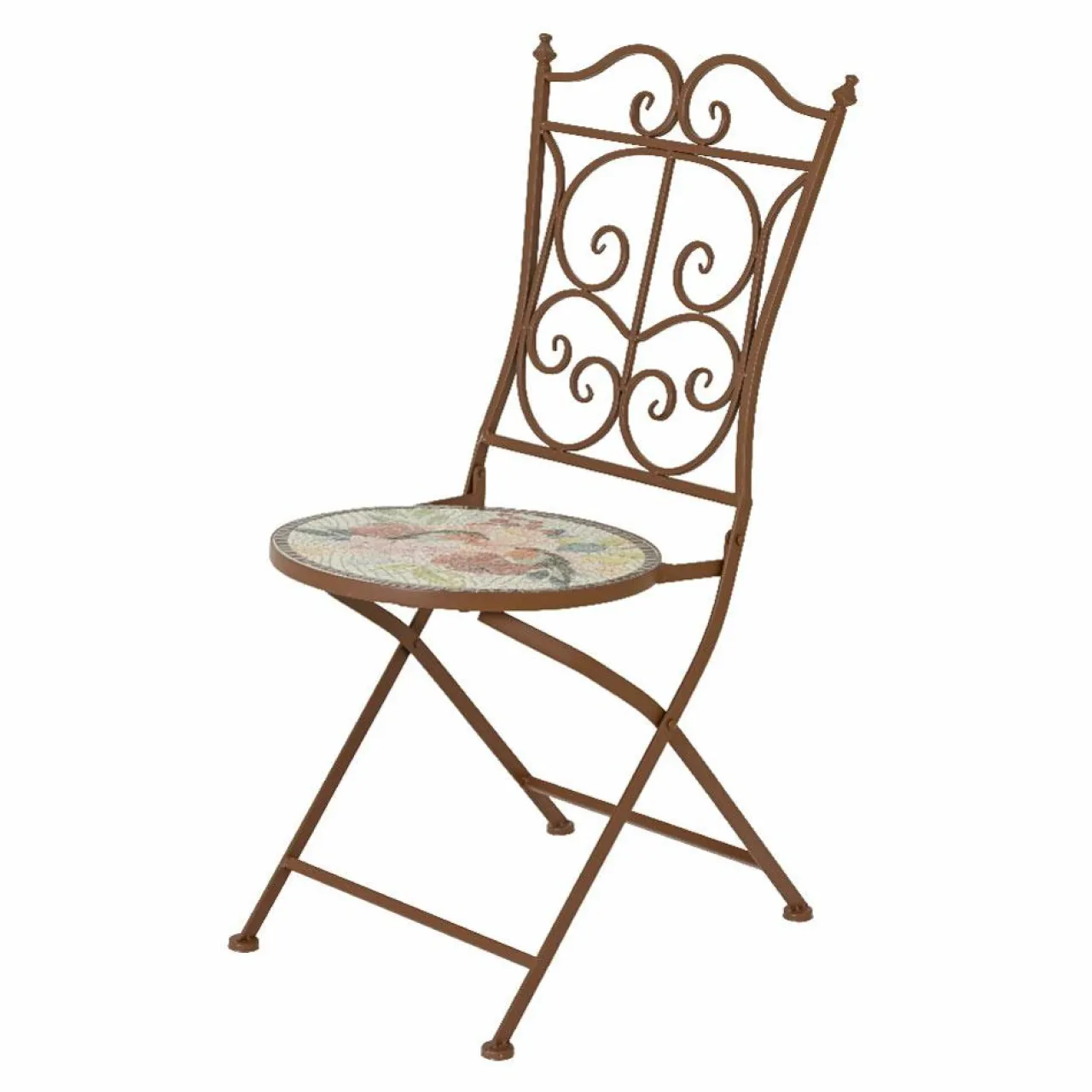 #N/A Chaise bistrot pliable en mosaïque Aberdeen Marron Best