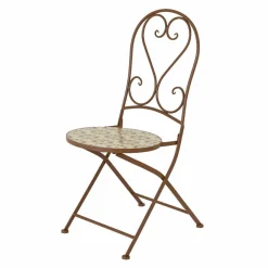 #N/A Chaise bistrot pliable en mosaïque Lyon Marron Clearance