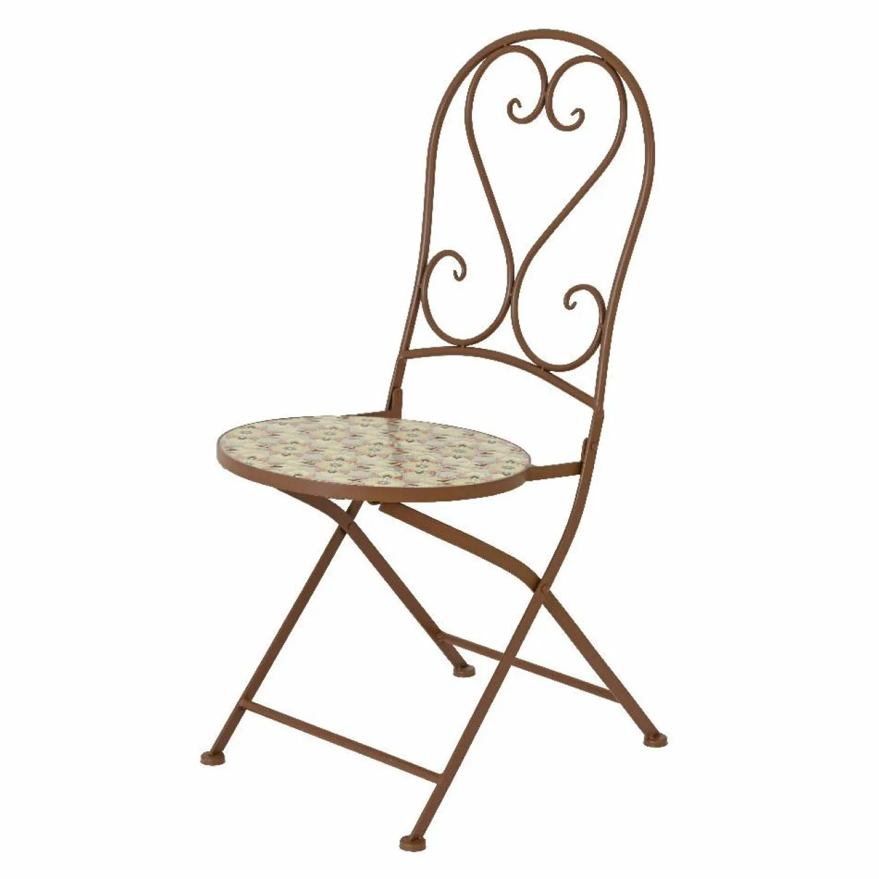 #N/A Chaise bistrot pliable en mosaïque Lyon Marron Clearance